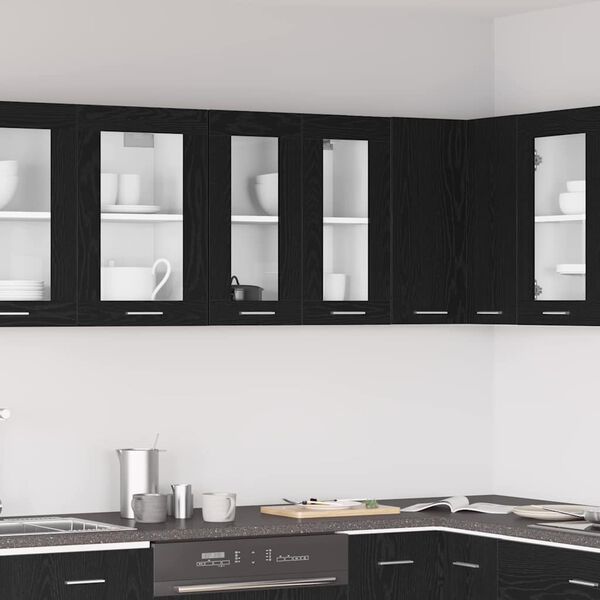 vidaXL H&auml;ngande sk&aring;p Svart Ek 60 x 31 x 60 cm Konstruerat tr&auml;