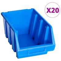 vidaXL Staplingsbara sortimentslådor 20 st blå plast