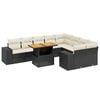 vidaXL Loungegrupp 10 delar med svarta dynor konstrotting