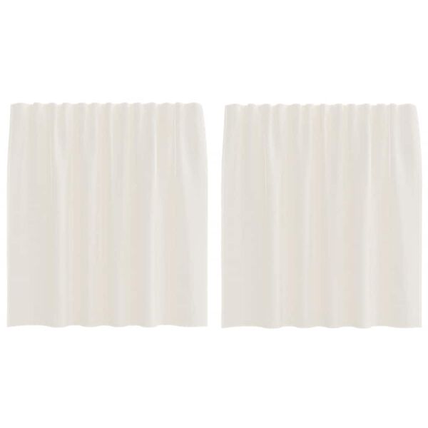 vidaXL Voile gardiner med st&aring;ngfickor 2 st gr&auml;ddvit