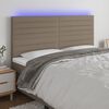 vidaXL S&auml;nggavel LED taupe 160x5x118/128 cm tyg