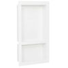 vidaXL Inf&auml;lld duschhylla niche 2 hyllor matt vit 41x69x9 cm