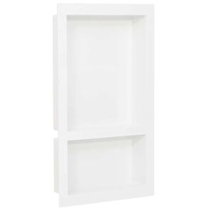 vidaXL Inf&auml;lld duschhylla niche 2 hyllor matt vit 41x69x9 cm