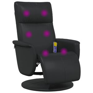 vidaXL Massagef&aring;t&ouml;lj Svart 71 x 90 x 105 cm Konstl&auml;der