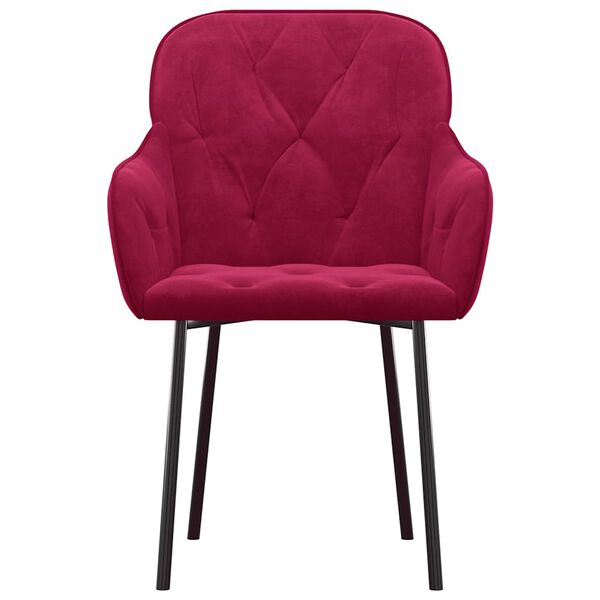 vidaXL Matstolar 2 st vinröd sammet