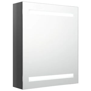 vidaXL Spegelsk&aring;p med LED blank gr&aring; 50x14x60 cm