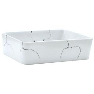 vidaXL Handfat vit rektangul&auml;r 46x35,5x13 cm keramik