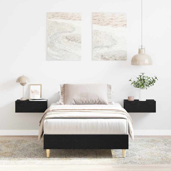 vidaXL S&auml;ngram Svart Ek 193 x 93 x 25 cm Konstruerat tr&auml;