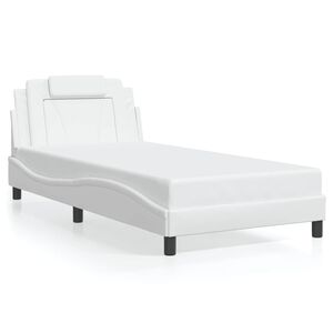 vidaXL Bed Frame "Viana" without Mattress White 100x200 cm Faux Leather