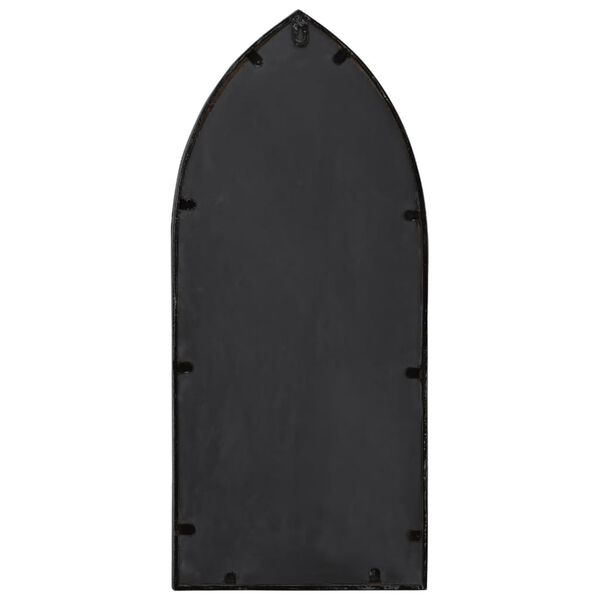 vidaXL Trädgårdsspegel svart 70x30 cm järn för utomhusbruk