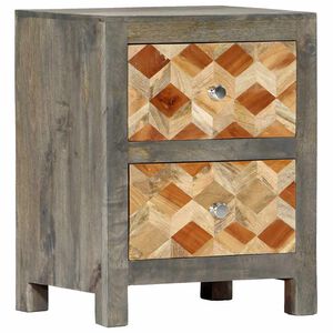 vidaXL S&auml;ngbord gr&aring; 40x30x50 cm massivt mangotr&auml;