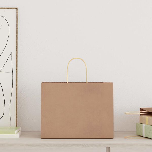 vidaXL Pappersp&aring;sar 250 st med handtag brun 32x17x25 cm