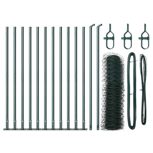 vidaXL St&auml;ngselstolpe Gr&ouml;n 25 x 0,6 m (50 mm n&auml;t) St&aring;l och PVC