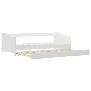 vidaXL B&auml;ddsoffa ram utan madrass vit furu 90x200 cm