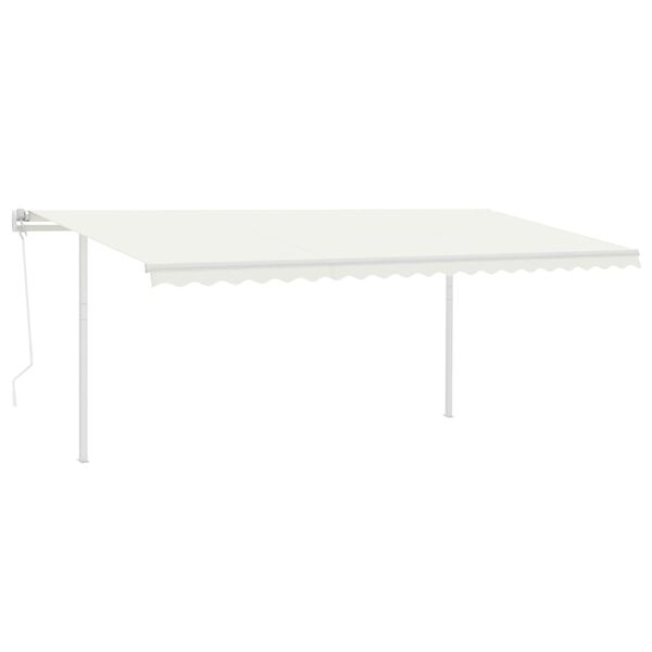 vidaXL Automatisk markis med vindsensor & LED 5x3,5 m gr&auml;ddvit