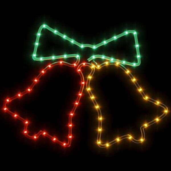 vidaXL Juldekoration klock-figurer 3 st med 72 LEDs 50x56 cm