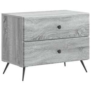 vidaXL Nattduksbord Gr&aring; sonoma-ek 62 x 34,5 x 47,5 cm Konstruerat tr&auml;