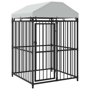 vidaXL Hundg&aring;rd f&ouml;r utomhusbruk med tak 120x120x150 cm