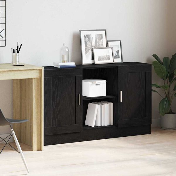 vidaXL Sideboard Svart Ek 120 x 30,5 x 70 cm Konstruerat tr&auml;