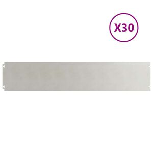vidaXL Kant f&ouml;r gr&auml;smatta 30 st 20 x 103 cm Rostfritt st&aring;l Silver