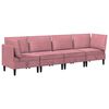 vidaXL M&ouml;belset f&ouml;r vardagsrummet med kudde 4 pcs Rosa Sammet