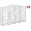 vidaXL Gabioner b&aring;gformade 8 st 300x50x180/200 cm galvaniserat j&auml;rn