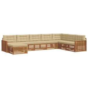 vidaXL Soffgrupper 8 pcs Naturlig och Beige Massivt Akaciatr&auml;