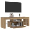 vidaXL TV-b&auml;nk med LED-lampor artisan ek 120x36,5x40cm konstruerat tr&auml;