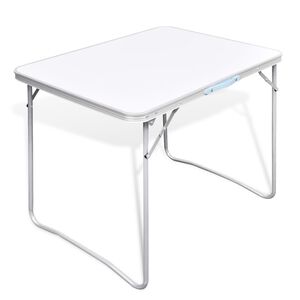 vidaXL Campingbord med metallram, hopf&auml;llbar 80 x 60 cm