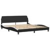 vidaXL Bed with Mattress "Hvar" Black and White 180x200 cm Faux Leather
