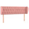 vidaXL S&auml;nggavel med kanter rosa 163x23x78/88 cm sammet