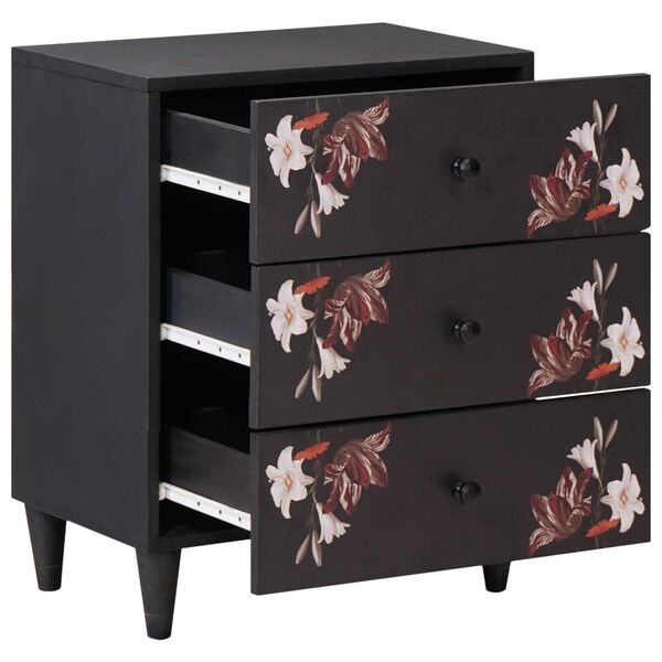 vidaXL Sängbord Flerfärgsdesign 50 x 33 x 60 cm Massivt mangoträ