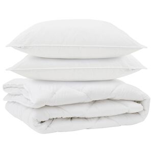 vidaXL All-s&auml;song Duvet med kudde 3 pcs Vit Mikrofiber