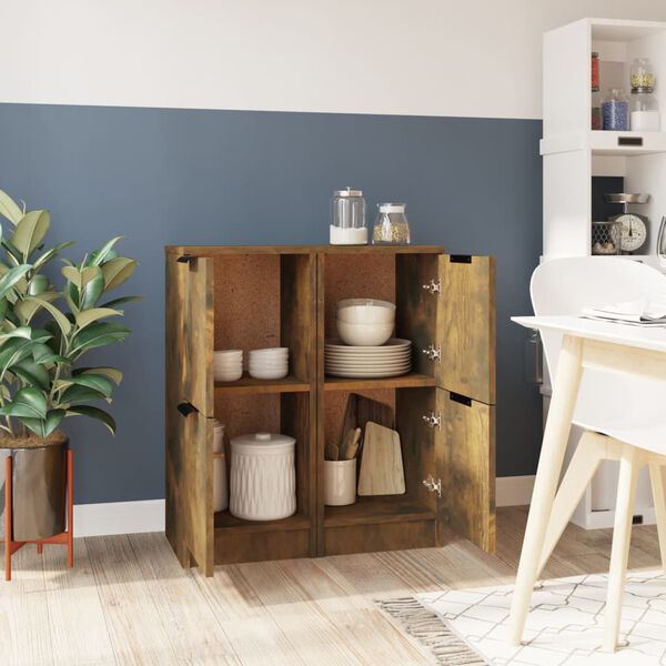 vidaXL Sk&auml;nkar 2 st r&ouml;kf&auml;rgad ek 30x30x70 cm konstruerat tr&auml;