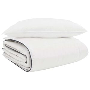 vidaXL Vinter T&auml;cke med kudde 2 pcs Vit Dunfj&auml;der