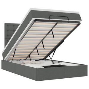 vidaXL Ottoman s&auml;ngram med madrass m&ouml;rkgr&aring; 120x190 cm tyg