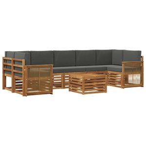 vidaXL Utomhussoffset 8 pcs Naturlig och Antracit Massivt Akaciatr&auml;