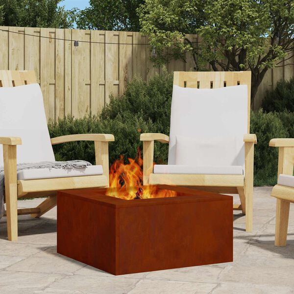 vidaXL Eldstad Brun 60 x 60 x 30 cm V&auml;derbest&auml;ndig st&aring;l