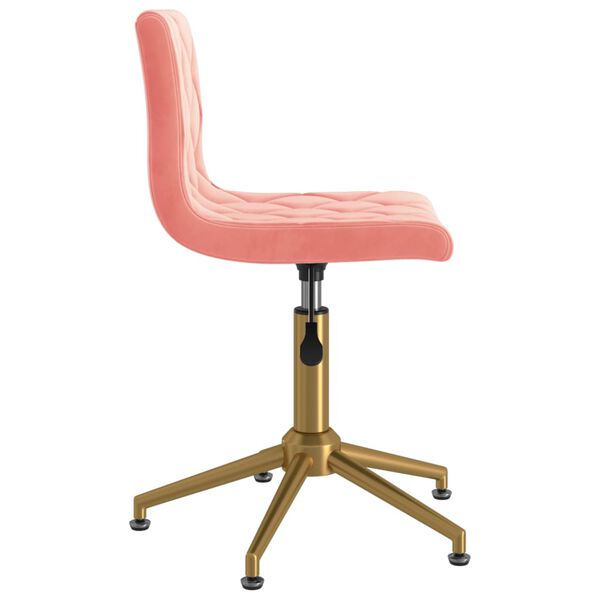 vidaXL Snurrbara matstolar 4 st rosa sammet