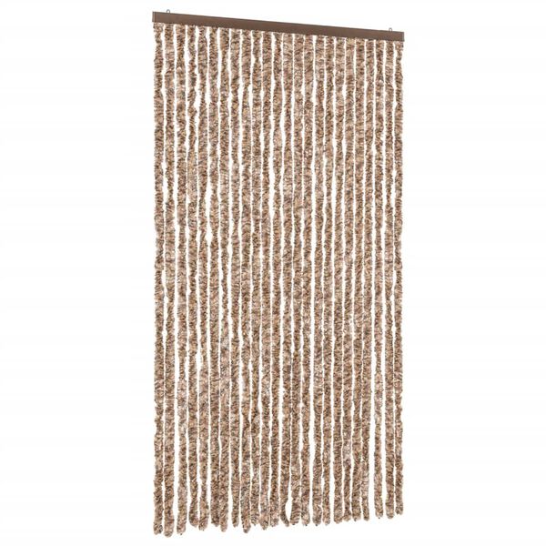 vidaXL Insektsgardin beige och mörkbrun 100x220 cm chenille