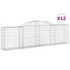 vidaXL Gabioner b&aring;gformade 12 st 300x30x80/100 cm galvaniserat j&auml;rn
