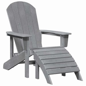 vidaXL Adirondackstol Ljusgr&aring; 82 x 74 x 92 cm HDPE