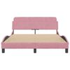 vidaXL Bed Frame with Headboard "Dover" Pink 140x200 cm Velvet