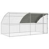 vidaXL H&ouml;nsbur med 1 d&ouml;rr 2 st Silver 400x200x200 cm St&aring;l och PE