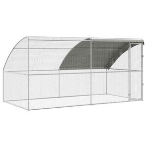 vidaXL H&ouml;nshus 2 st Silver 400 x 200 x 200 cm St&aring;l och PE