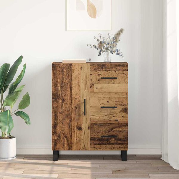 vidaXL Sideboard med l&aring;da Gammalt tr&auml; 69,5 x 34 x 90 cm