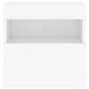 vidaXL Väggmonterad tv-bänk LED vit 40x30x40 cm