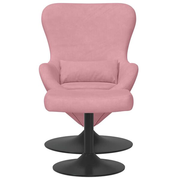 vidaXL Äggstol med Fotpall Rosa 63 x 73 x 90 cm Sammet