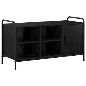 vidaXL Skosk&aring;p 100 x 39,5 x 55,5 cm Konstruerat tr&auml; Svart ek