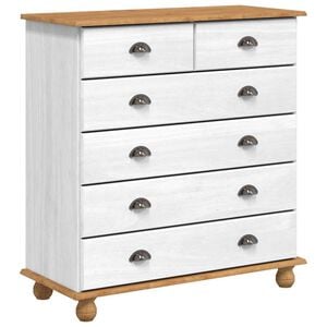 vidaXL Kista av l&aring;dor med l&aring;da ASKIM Vit 91 x 40 x 95,5 cm Massiv furu